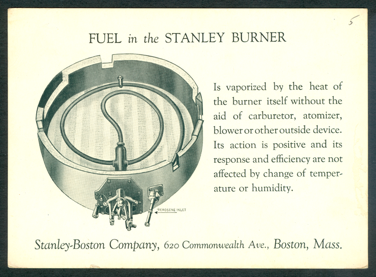 Stanley Motor Carriage Company Boston Office Advertising Cards